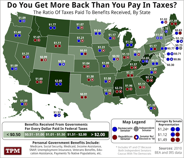 Ratio of Taxes Paid by State Ratio of Taxes Paid by State